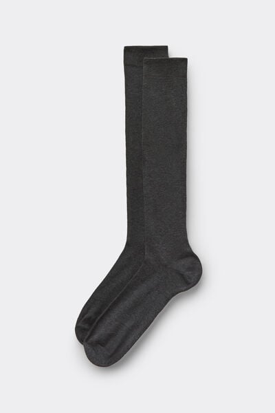 Calzedonia Calze Lunghe in Cotone elasticizzato da Uomo Uomo Grigio Velikost 44-45