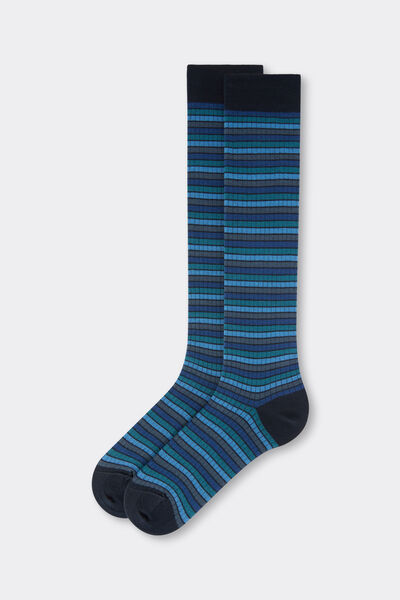 Calzedonia Calze Lunghe Fantasia da Uomo Uomo Blu Velikost TU
