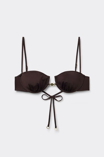 Balconette-Bikinioberteil Minimal Fit Frau Schwarz Größe