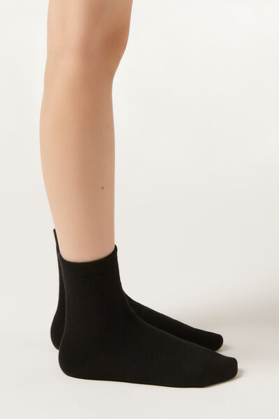 Calzedonia Calzini in Cotone da Bambini Unisex Nero Velikost 37-39