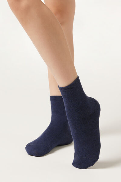 Calzedonia Calzini in Cotone da Bambini Unisex Blu Velikost 37-39