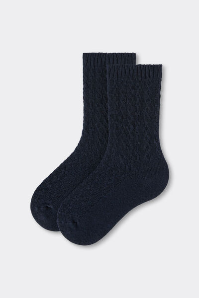 Calzedonia Calzini con Cashmere a Trecce Bambina Unisex Nero Velikost 33-36