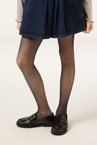 Calzedonia Collant a microrete bambina Bambina Blu Velikost 9-13