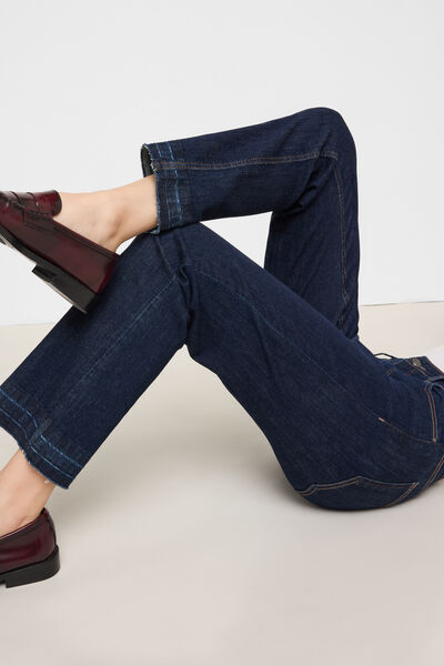 Calzedonia Jeans a Zampa Cropped Donna Blu Velikost XS