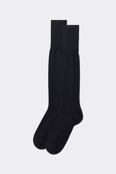 Calzedonia Calze Lunghe in Filo di Scozia da Uomo Uomo Blu Velikost 13