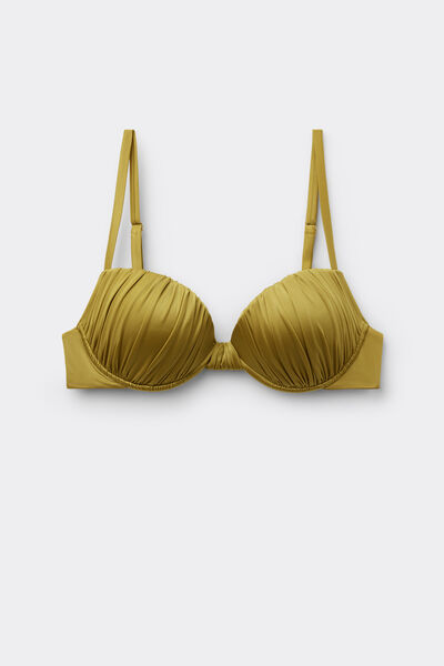 Calzedonia Top de Bikini Push-Up Acolchado Shiny Satin Mujer Tamaño 1