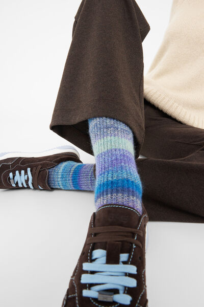 Image of Calzedonia Nuancierte Socken mit Wolle Frau Blau Größe Einheitsgröße