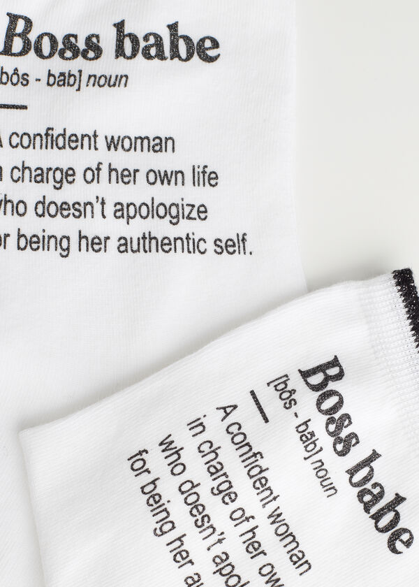 Girl Power Print Short Socks