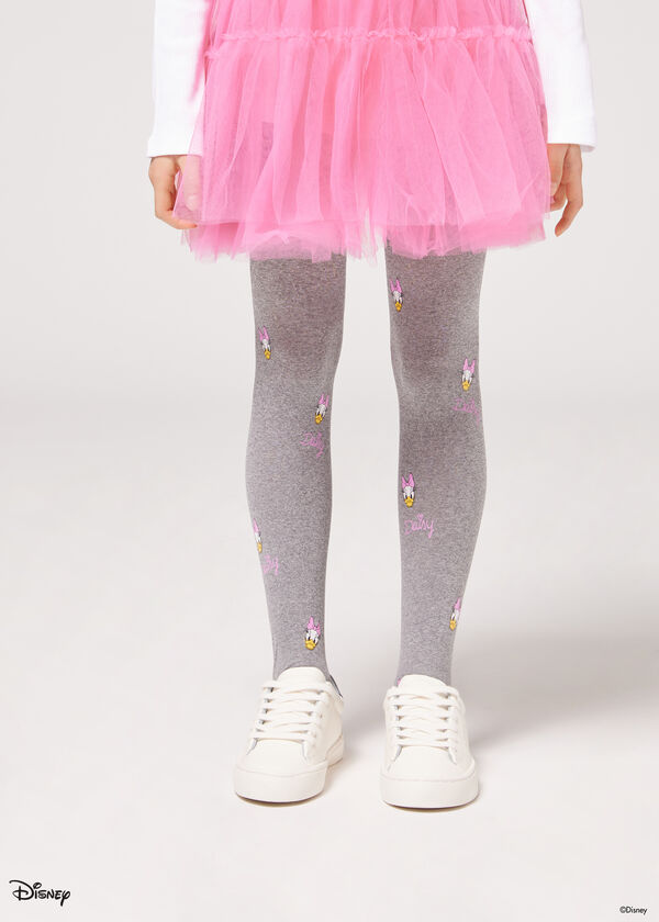 Dievčenské 50-denové pančuchové nohavice z melanžového mikrovlákna s motívom Daisy Disney