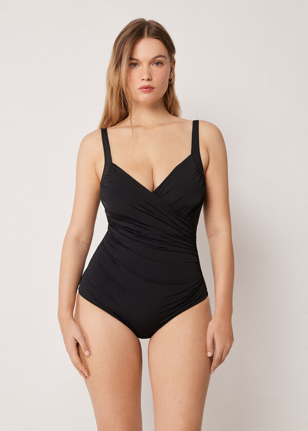 Elegant Draping Slimming Swimsuit