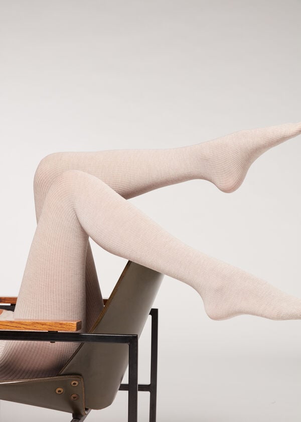 Ribbed Tights with Cashmere