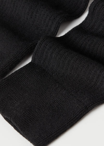 Textured Cotton Over-the-Knee Socks