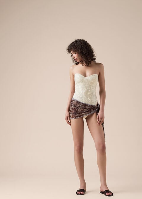Maillot de Bain Une Pièce Sequin Net