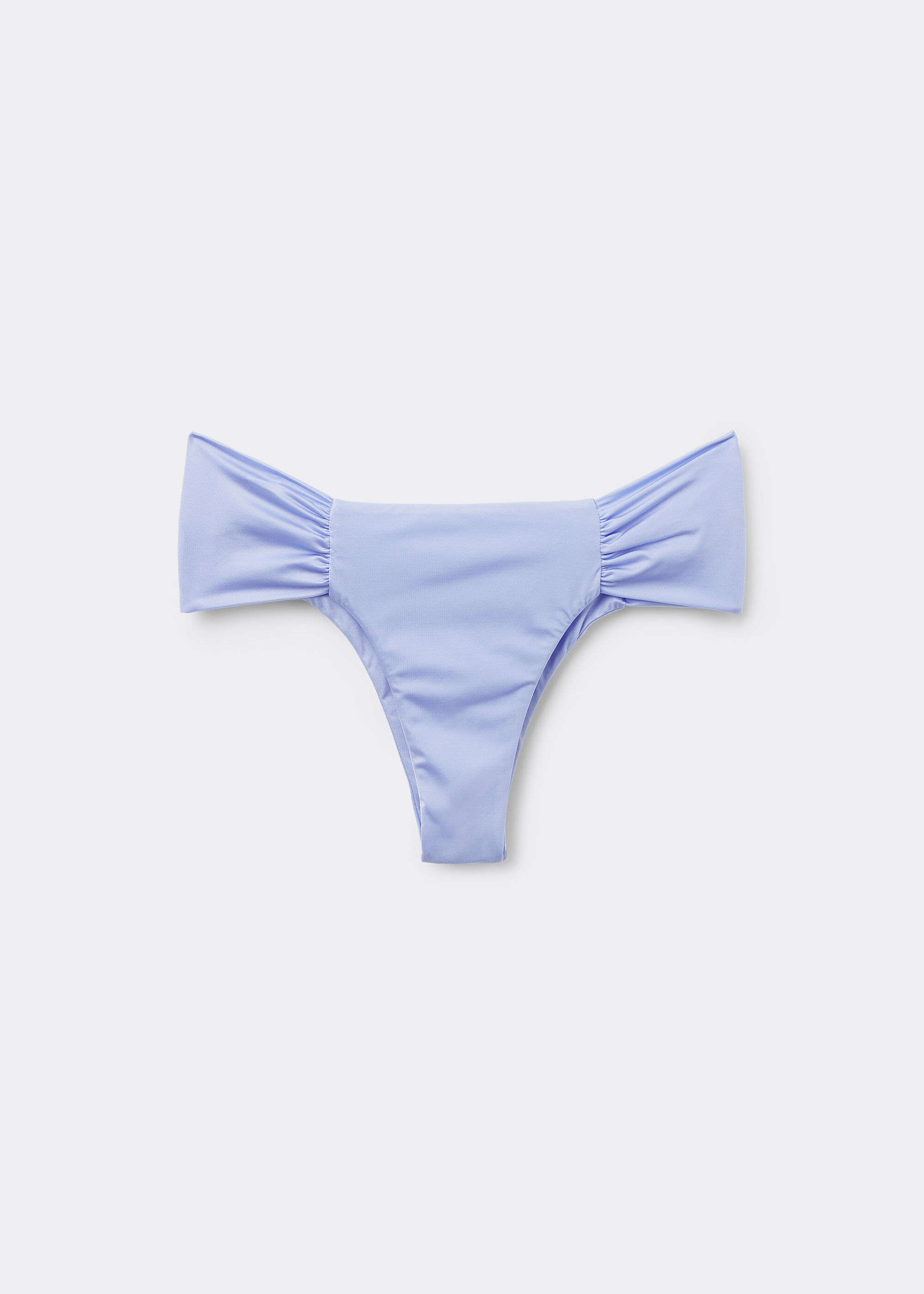 Ruched Brazilian Bikini Bottoms Shiny Satin
