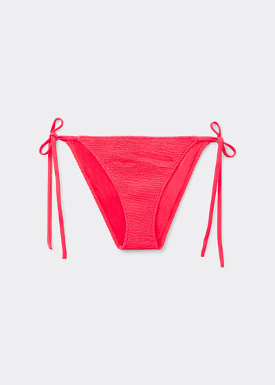 Tie Bikini Bottoms Crinkle Waves
