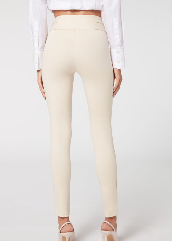 Skinny Shaping Leggings with Buttons