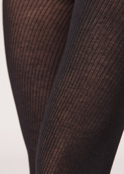 Ribbed Cashmere Blend Tights