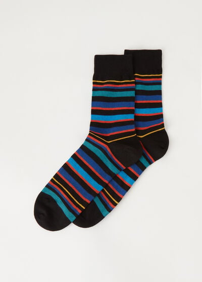 Men’s Diamond-Patterned Short Socks with Cashmere