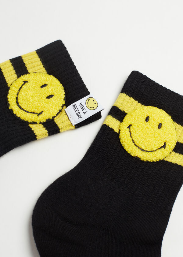 Short Sport Socks with Smiley® Appliqué Detail
