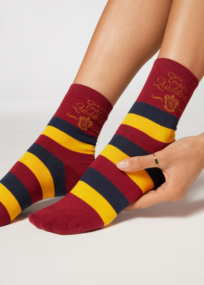 Krátke ponožky s trblietavým vláknom s motívom Harryho Pottera
