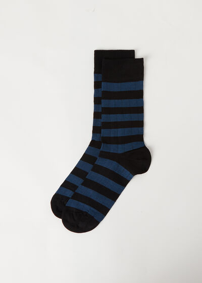 Chaussettes courtes à rayures pour homme