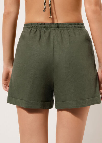 Linen and Viscose Shorts