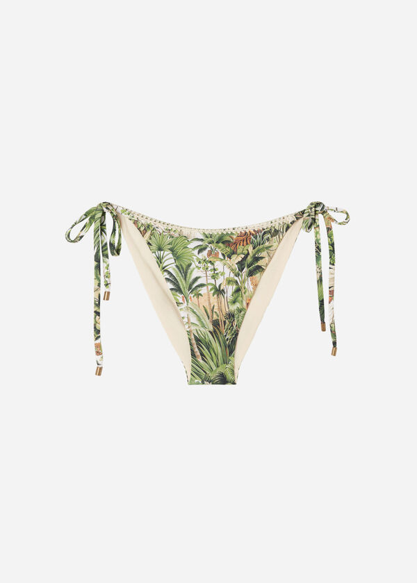 Panti de bikini tropical con cordones Savage Tropics