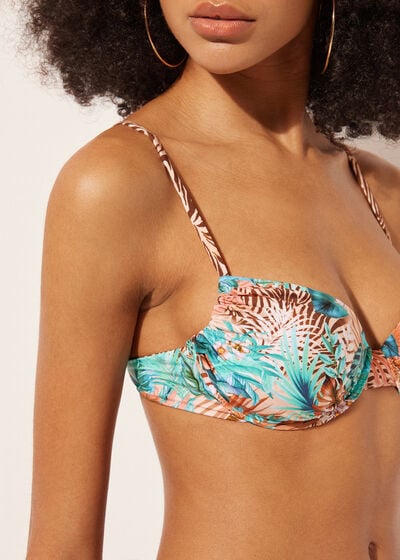 Balconette Fazonú Kifordítható Bikini Felső Wild Foliage
