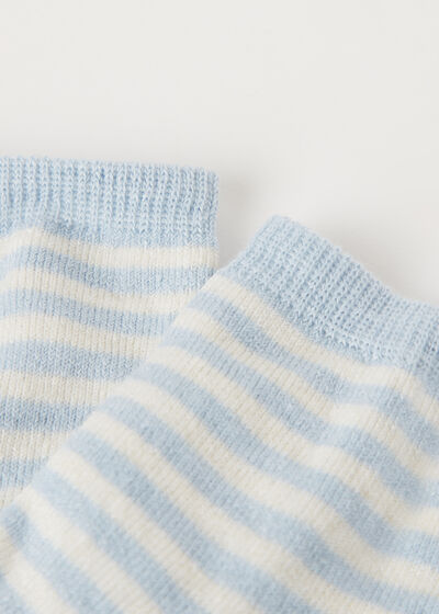 Striped Linen Short Socks