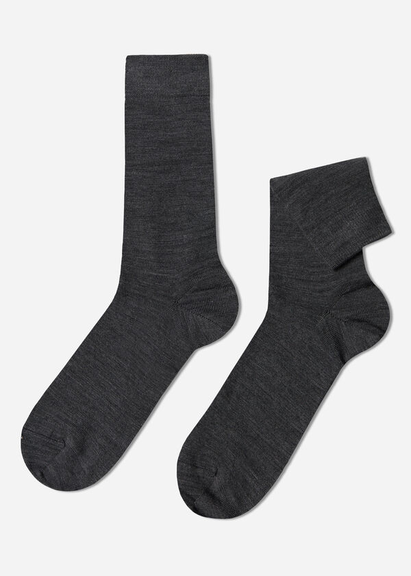 Chaussettes courtes en laine et coton pour homme