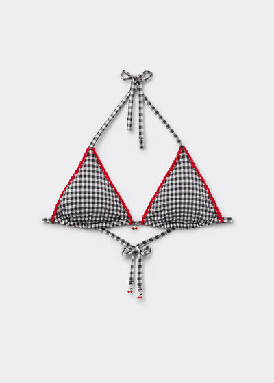 Triangle Bikini Top Cherry Vichy
