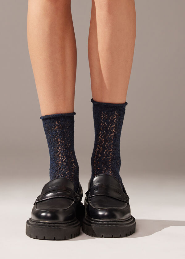 Calcetines cortos con lino perforado