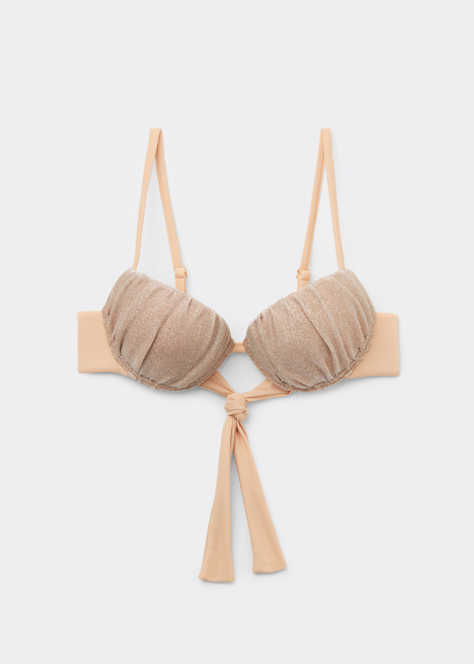 Padded Push-Up Bikini Top Golden Glitter