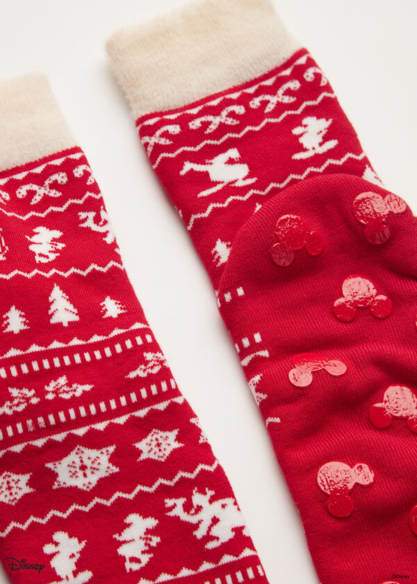 Men’s Non-Slip Mickey Mouse Christmas Series Socks
