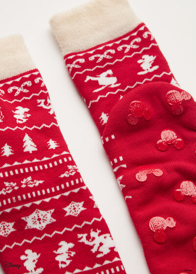 Ανδρικές Αντιολισθητικές Κάλτσες Οικογενειακά Χριστούγεννα Μίκι Μάους