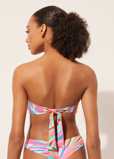Removable Padding Bandeau Swimsuit Top Neon Summer
