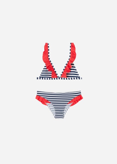 Girls' Two Piece Swimsuit Sailor Stripes