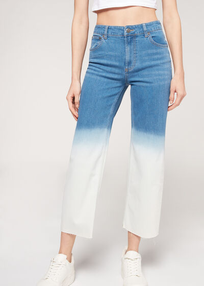 Cropped Straight-Leg Jeans