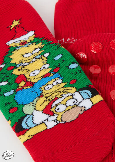 Detské protišmykové ponožky s vianočným motívom The Simpson