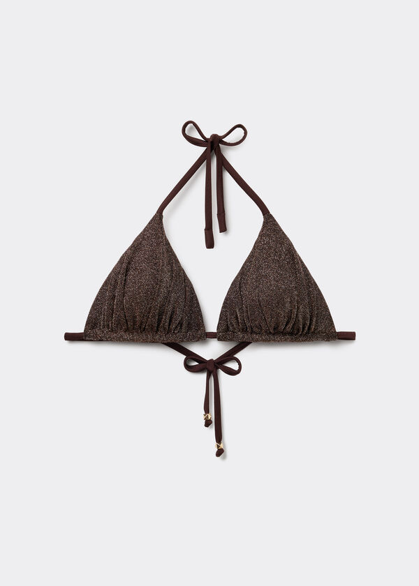 Triangle Bikini Top Brown Glitter