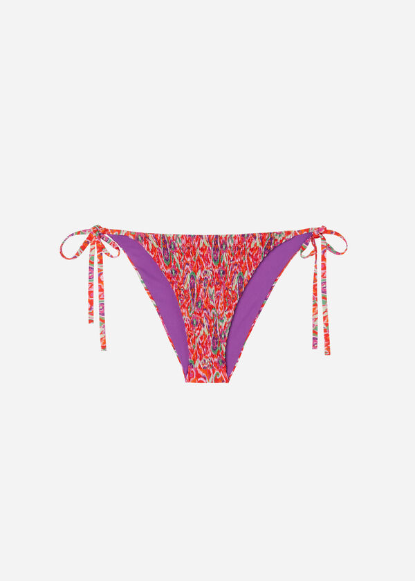 Panti de bikini con cordones Vibrant Paisley