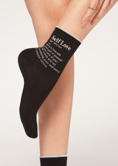 Girl Power Print Short Socks
