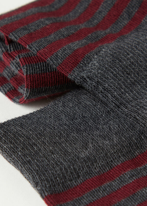 Men’s Diamond-Patterned Short Socks with Cashmere