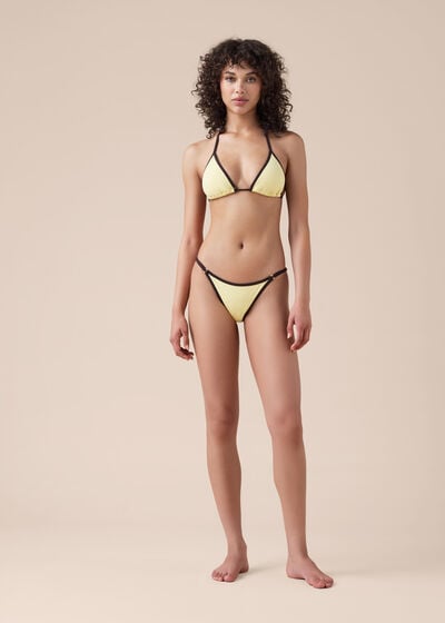 Thong Bikini Bottoms Bicolor Piping