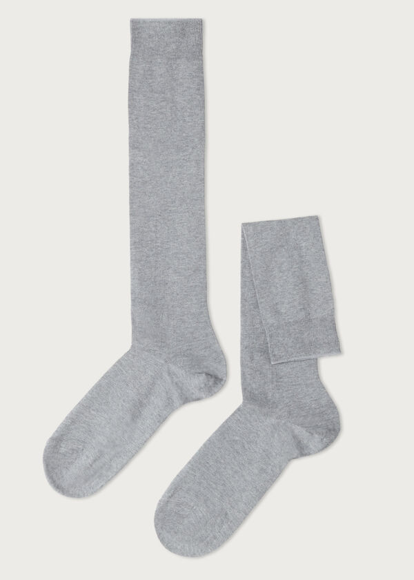Pánske dlhé strečové bavlnené ponožky