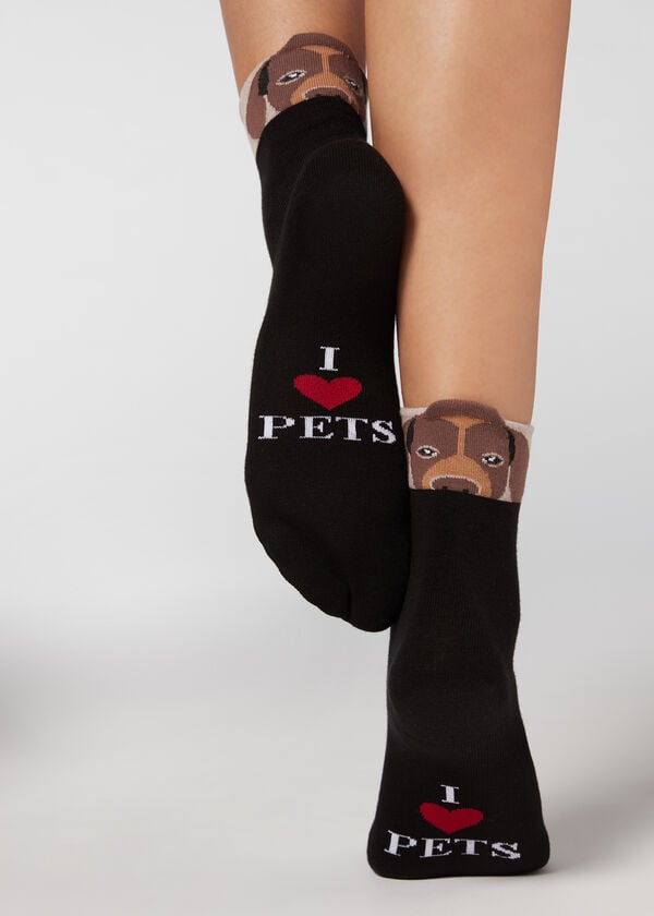 Pet Print Short Socks