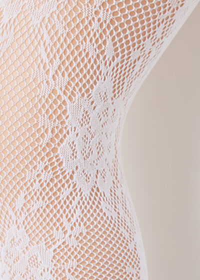 Girls’ Floral Lace Mesh Tights