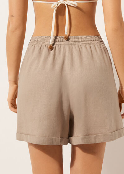 Linen and Viscose Shorts