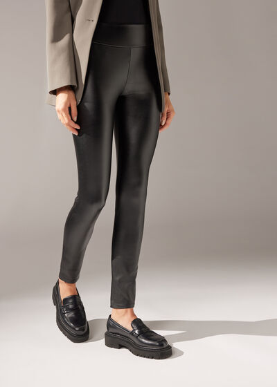 Thermal Leather Effect Leggings