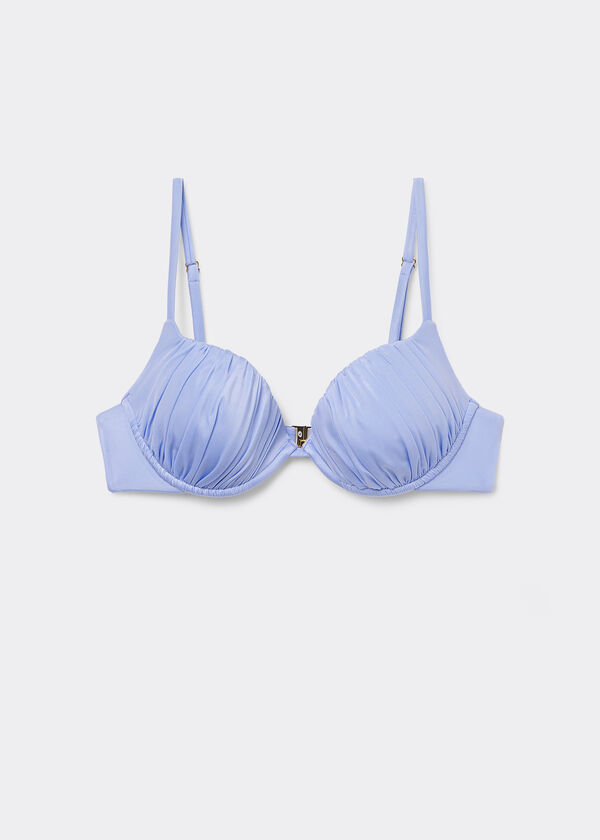 Push-Up Bikini Top Shiny Satin